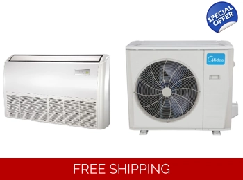 Midea 36K-Btu 19 SEER2 Floor-Ceiling Mini Split H-Heat Pump (-22°F) 8.5 EER/9 HSPF (R410a)